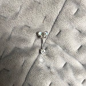 Opal & diamond marquise butterfly barbell jewelry.